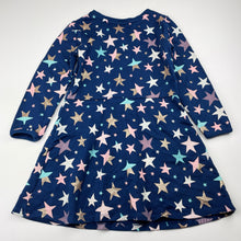 Load image into Gallery viewer, Girls Target, navy cotton long sleeve dress, stars, EUC, size 4, L: 52cm