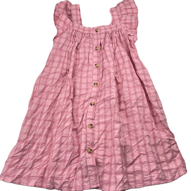 Girls Cotton On, pink check lightweight summer dress, EUC, size 6, L: 66cm