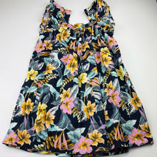 Load image into Gallery viewer, Girls Cotton On, navy floral cotton dress, EUC, size 6, L: 64cm