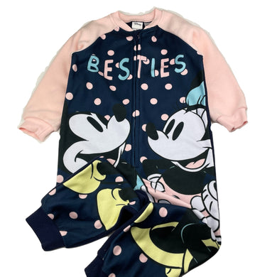 Girls Disney, Mickey & Minnie Mouse fleece sleepsuit/pyjamas, EUC, size 3,  