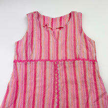 Load image into Gallery viewer, Girls striped, crinkle summer dress, no labels, armpit to armpit: 29cm, GUC, size 5, L: 55cm at front