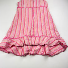 Load image into Gallery viewer, Girls striped, crinkle summer dress, no labels, armpit to armpit: 29cm, GUC, size 5, L: 55cm at front