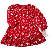 Load image into Gallery viewer, Girls Carters, fleece Christmas long sleeve dress, NEW, size 3, L: 48cm