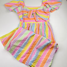 Load image into Gallery viewer, Girls Mango, colourful cotton summer dress, GUC, size 12, L: 87cm
