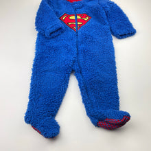 Load image into Gallery viewer, Boys DC Comics, Superman fleece zip coverall / romper, GUC, size 0,  