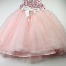 Load image into Gallery viewer, Girls spliced, sequin &amp; tulle party dress, no labels, armpit to armpit: 30cm, GUC, size 6-8, L: 68cm