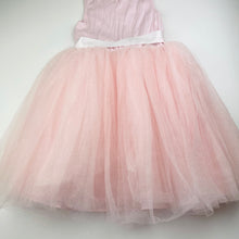 Load image into Gallery viewer, Girls spliced, sequin &amp; tulle party dress, no labels, armpit to armpit: 30cm, GUC, size 6-8, L: 68cm