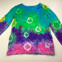 Load image into Gallery viewer, Girls H&amp;T, colourful tie dyed long sleeve tee/top, EUC, size 5,  