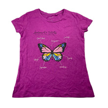 Load image into Gallery viewer, Girls Favourites, purple cotton t-shirt / top, butterfly, EUC, size 8,  