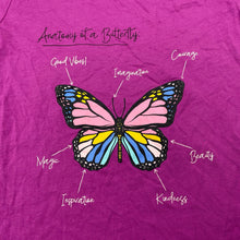 Load image into Gallery viewer, Girls Favourites, purple cotton t-shirt / top, butterfly, EUC, size 8,  