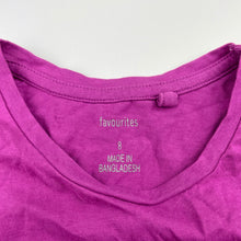 Load image into Gallery viewer, Girls Favourites, purple cotton t-shirt / top, butterfly, EUC, size 8,  