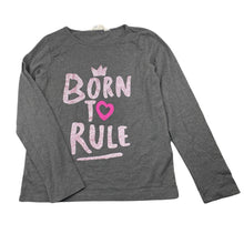 Load image into Gallery viewer, Girls H&amp;M, grey marle stretchy long sleeve tee/top, GUC, size 7-8,  