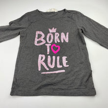 Load image into Gallery viewer, Girls H&amp;M, grey marle stretchy long sleeve tee/top, GUC, size 7-8,  