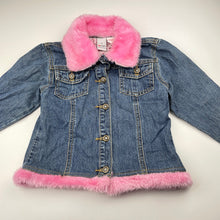 Load image into Gallery viewer, Girls Target, vintage denim jacket, detachable faux fur collar, GUC, size 5,  