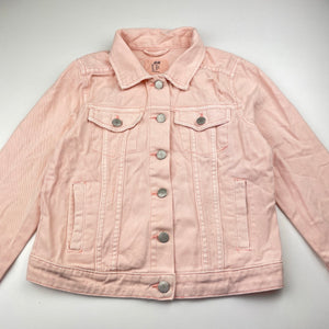 Girls H&M, pink distressed denim jacket, EUC, size 11,  