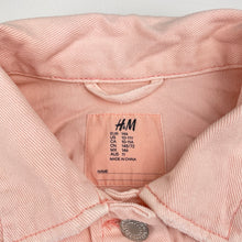 Load image into Gallery viewer, Girls H&amp;M, pink distressed denim jacket, EUC, size 11,  