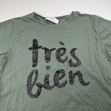 Load image into Gallery viewer, Girls DECJUBA KIDS, embellished khaki cotton t-shirt / top, GUC, size 8-9,  