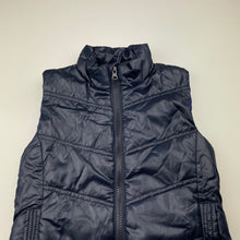 Load image into Gallery viewer, unisex Puddle Ducklings, navy puffer vest / sleeveless jacket, GUC, size 2,  
