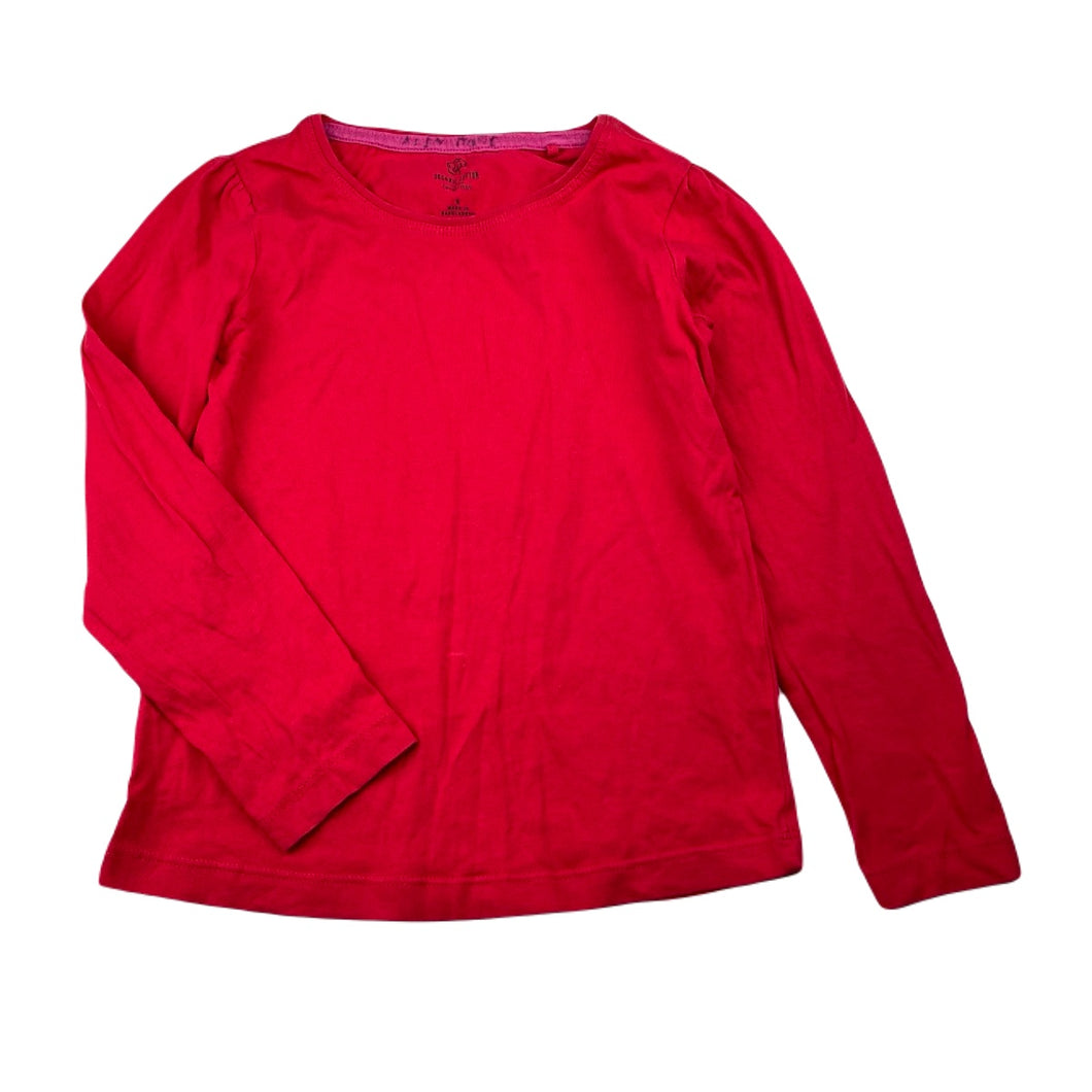Girls Favourites, red organic cotton long sleeve tee/top, GUC, size 6,  