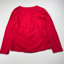 Load image into Gallery viewer, Girls Favourites, red organic cotton long sleeve tee/top, GUC, size 6,  