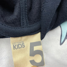 Load image into Gallery viewer, Girls Cotton On, navy fleece lined hoodie sweater, unicorn, EUC, size 5,  