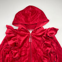 Load image into Gallery viewer, Girls Cat &amp; Jack, red velour zip hoodie sweater, NEW, size 4-5,  