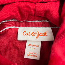 Load image into Gallery viewer, Girls Cat &amp; Jack, red velour zip hoodie sweater, NEW, size 4-5,  