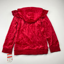 Load image into Gallery viewer, Girls Cat &amp; Jack, red velour zip hoodie sweater, NEW, size 4-5,  