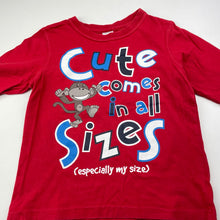 Load image into Gallery viewer, Boys Target, red cotton long sleeve tee / top, GUC, size 4,  