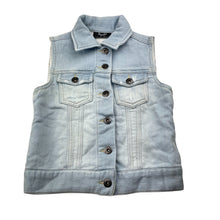 Load image into Gallery viewer, Girls Bardot Junior, distressed knit denim vest / jacket, GUC, size 6,  