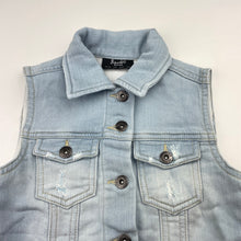 Load image into Gallery viewer, Girls Bardot Junior, distressed knit denim vest / jacket, GUC, size 6,  
