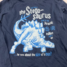 Load image into Gallery viewer, Boys H&amp;T, navy cotton long sleeve tee / top, dinosaur, GUC, size 6,  