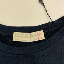Load image into Gallery viewer, Girls Zara, navy cotton tie front sweater, NEW, size 5-6,  
