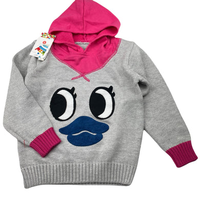 Girls KZW, knitted cotton hoodie sweater, NEW, size 6,  