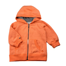 Load image into Gallery viewer, unisex Pumpkin Patch, orange fleece lined zip hoodie sweater, EUC, size 1,  