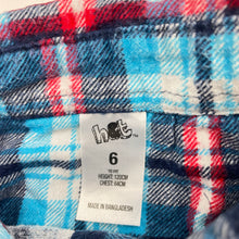 Load image into Gallery viewer, Boys H&amp;T, checked flannel cotton long sleeve shirt, GUC, size 6,  