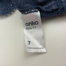 Load image into Gallery viewer, Girls Anko, blue cotton summer top, FUC, size 7,  