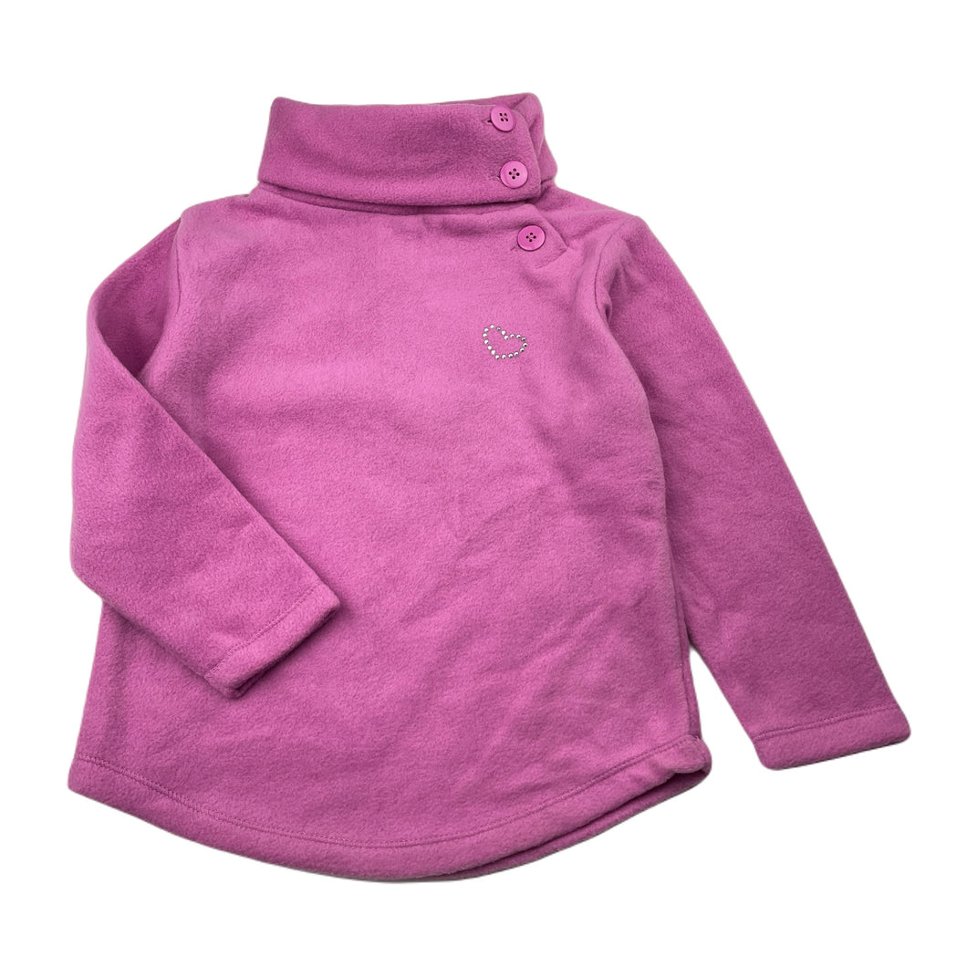 Girls C&A, pink fleece sweater / jumper, EUC, size 4,  