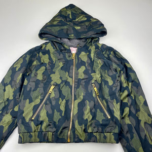Girls Gum, black & khaki lightweight hooded jacket, EUC, size 10,  
