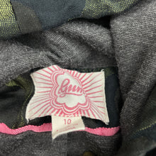 Load image into Gallery viewer, Girls Gum, black &amp; khaki lightweight hooded jacket, EUC, size 10,  