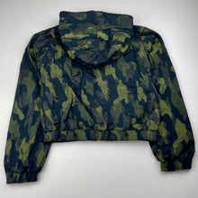 Load image into Gallery viewer, Girls Gum, black &amp; khaki lightweight hooded jacket, EUC, size 10,  