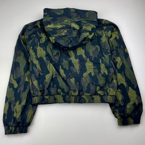 Girls Gum, black & khaki lightweight hooded jacket, EUC, size 10,  