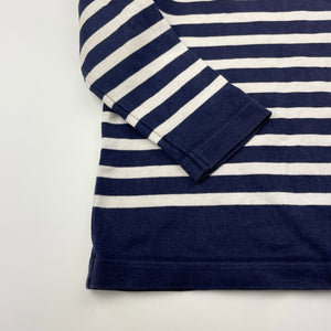 Girls Uniqlo, navy stripe cotton long sleeve top, wash fade, FUC, size 3-4,  