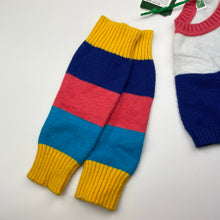 Load image into Gallery viewer, Girls Blue Fox, soft feel knit short sleeve sweater (L: 47cm) + leg warmers, NEW, size 3-4,  