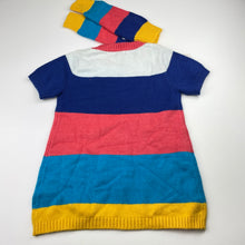 Load image into Gallery viewer, Girls Blue Fox, soft feel knit short sleeve sweater (L: 47cm) + leg warmers, NEW, size 3-4,  