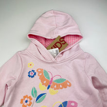 Load image into Gallery viewer, Girls Cotton On, pink fleece lined hoodie sweater, butterfly, NEW, size 4,  