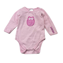 Load image into Gallery viewer, Girls Rupert &amp; Jane, pink cotton bodysuit / romper, owl, EUC, size 000-00,  