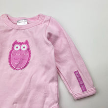 Load image into Gallery viewer, Girls Rupert &amp; Jane, pink cotton bodysuit / romper, owl, EUC, size 000-00,  