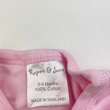Load image into Gallery viewer, Girls Rupert &amp; Jane, pink cotton bodysuit / romper, owl, EUC, size 000-00,  