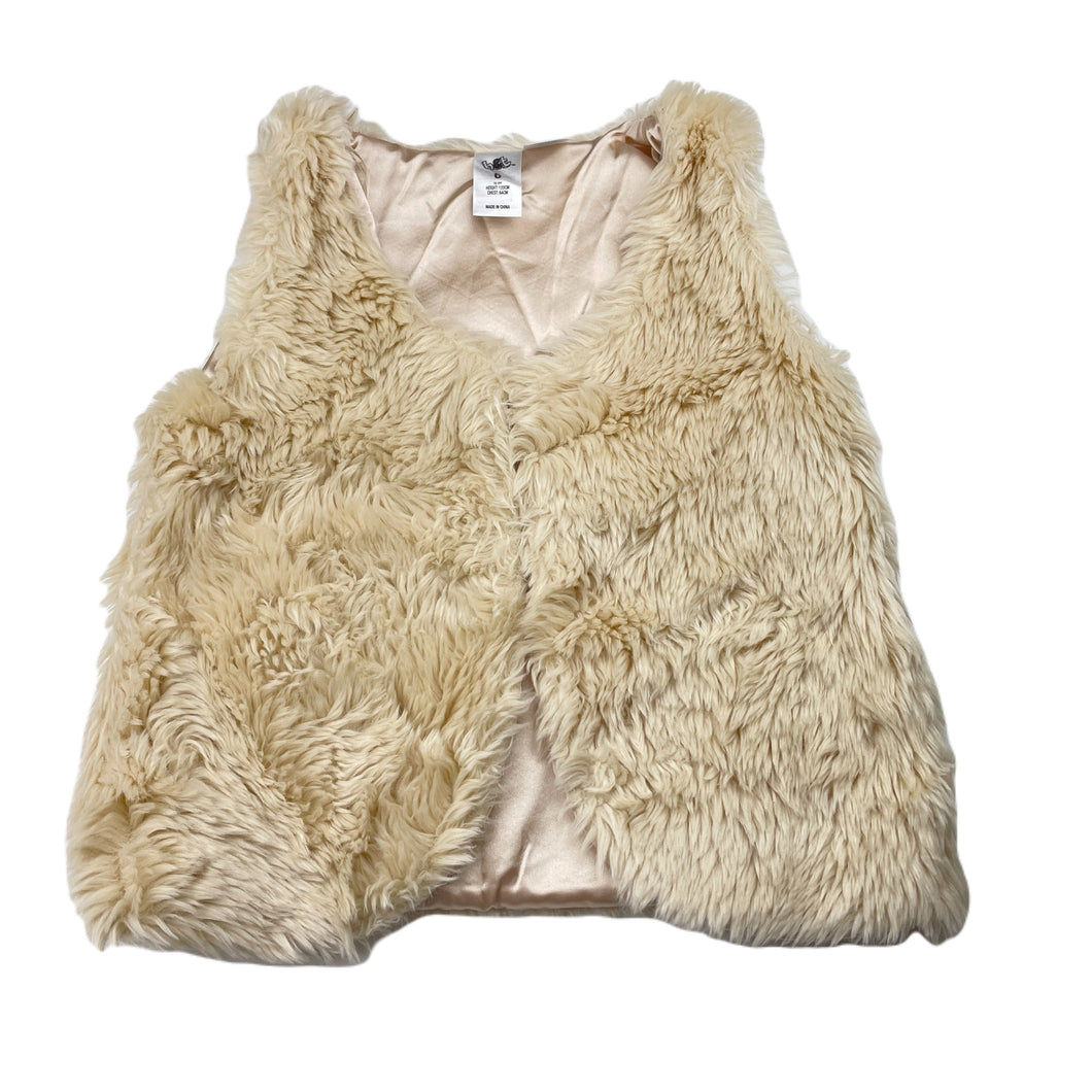 Girls H&T, faux fur vest, 2 hook fastening, GUC, size 6,  
